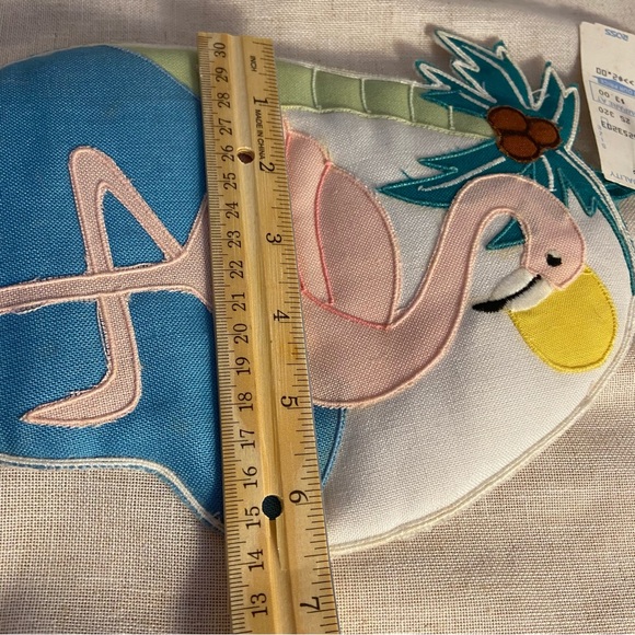Vintage Flamingo Beach Pot Holder quilted beach theme kitchen decor Florida 90s - Picture 5 of 12